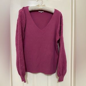 NEW SLEEK PINK Vila Milan’s Sweater;Sleeves Stitch Details: Size Large; Soft